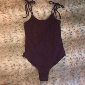 pacsun suede bodysuit